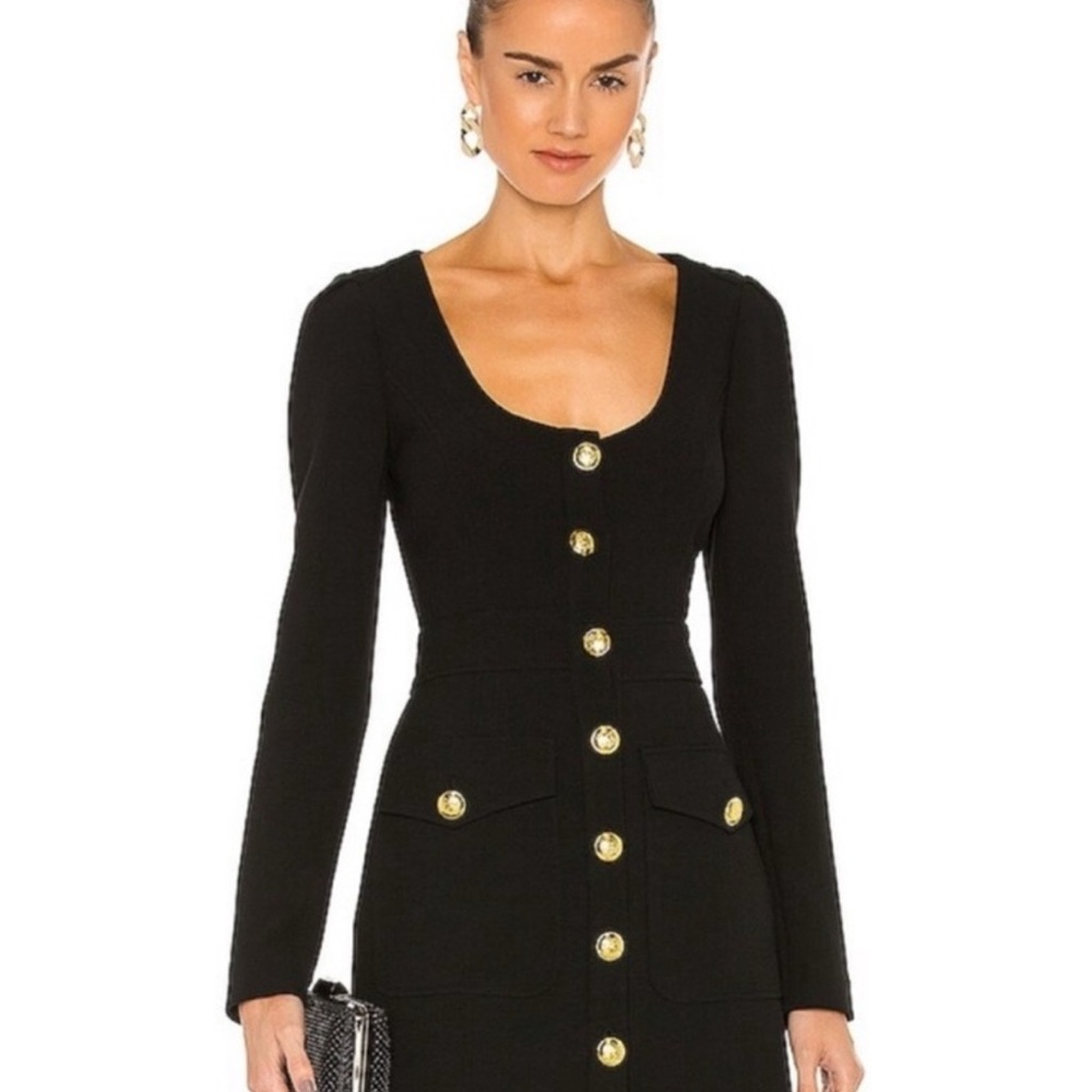 A.L.C. Ivy Dress in Black with Gold Buttons size 2